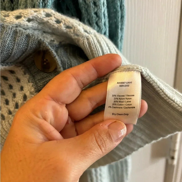 ATM Anthony Thomas Melillo Gradient Open Knit Wool-Blend Cardigan Size M - Picture 5 of 5